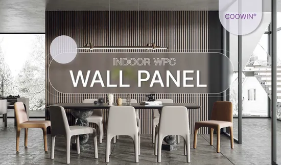Akustische Innenwandverkleidung aus PVC-Holzplattenlamellen WPC geriffelte Wandpaneele