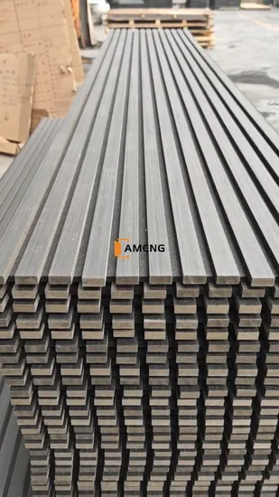 Schwarze Walnuss-Dekorplatte MDF WPC Akustik-Lamellen-Wandpaneel für die Decke