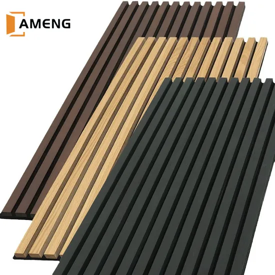 Kostenlose Wartung Schallschutzmaterial MDF/WPC Holzlamellenwandpaneel Dekorative Akustikplatte