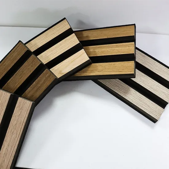 Wanddekoration absorbiert Schall MDF Polyester Akupanels Lamellenholz Akustikplatten für den Innenschallschutz