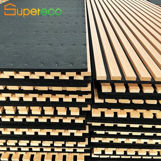 Akustikplatten aus natürlichem Holzfurnier Design Holzlattenwand Holzplatten Schalldichte Wandplatten Blatt